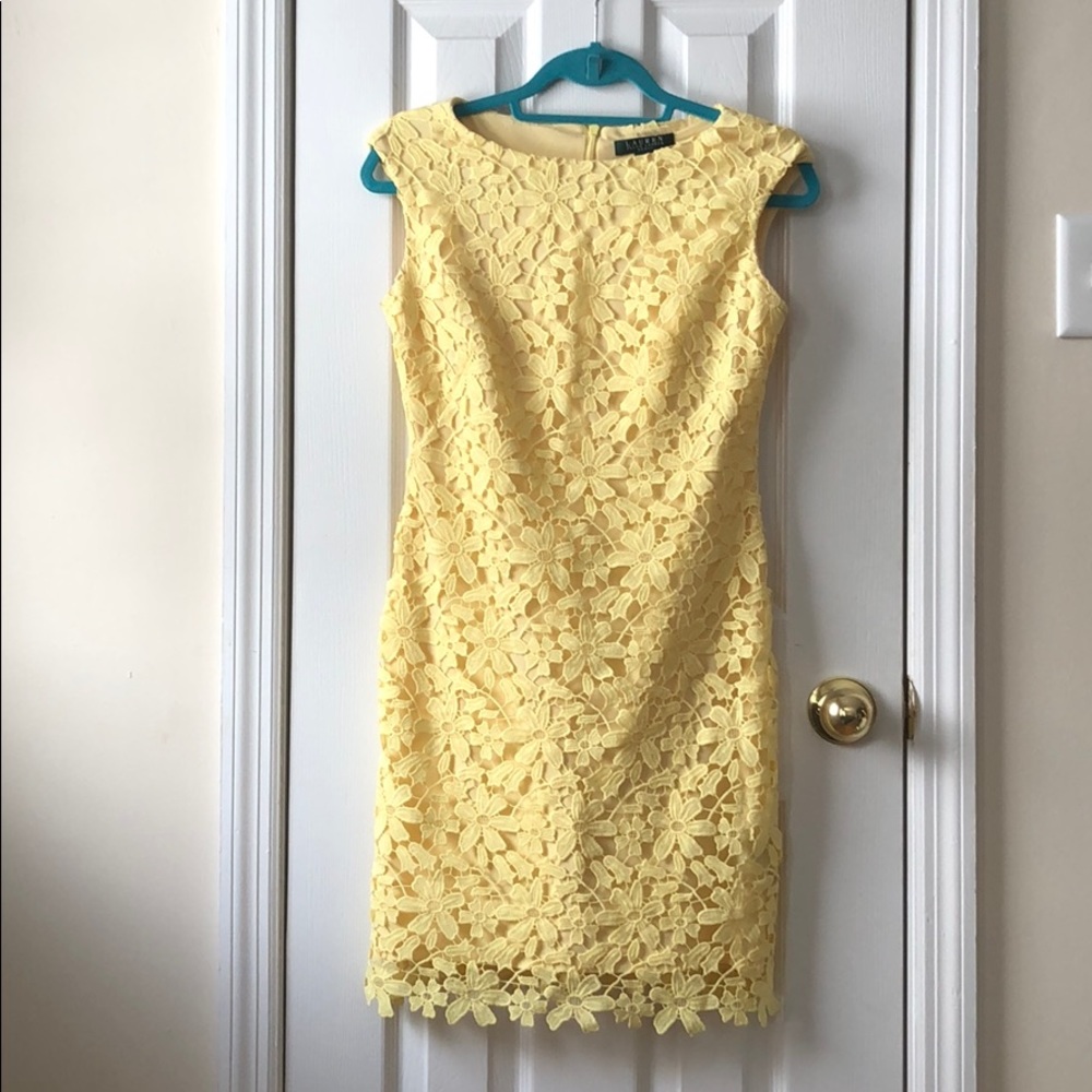 Yellow lace dress